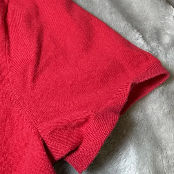 Lands End Womens Size Small Red Supima Cotton Blend Short Sleeve Sweater Top - Image 11