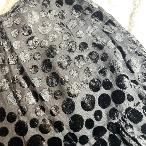 Lulus Black Velvet Polka Dot Ruffle Mini Skirt‎ Size S - Image 3