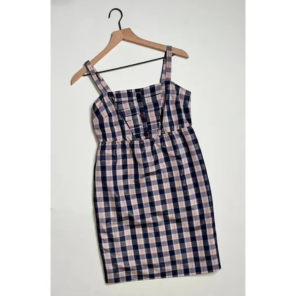 Anthropologie MAEVE Outshine Plaid Taffeta Dress Bow Coquette Preppy X-Small - Image 2