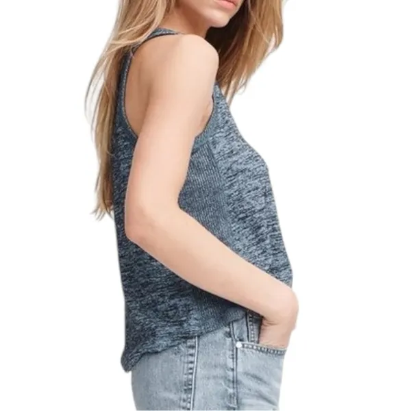 Rag & Bone Women’s Size S Blue Black Space Dye Ramona V-Neck Sleeveless Tank Top - Image 4