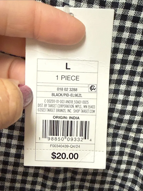 NWT A NEW DAY Classic Black & White Gingham Square Neck Tank Top Size Large - Image 9
