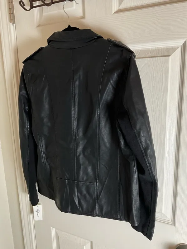 Style & Co. Faux Leather Moto Jacket Size Medium - Image 6