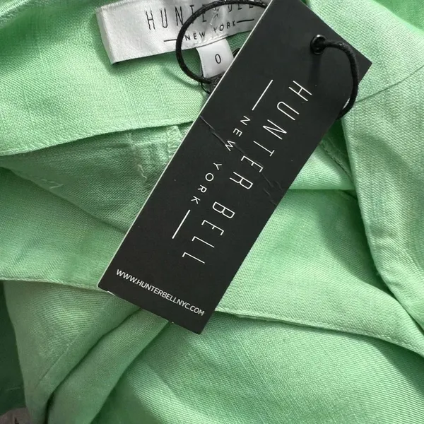 Hunter Bell Chase Culotte Wide Leg Pants in Mint Green Linen Size US 0‎ - Image 12