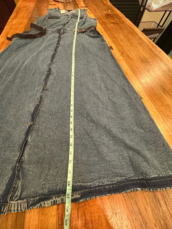 Ashley Stewart Denim Maxi Dress Size 16 NWT Bohemian Western Coastal Cowgirl - Image 10