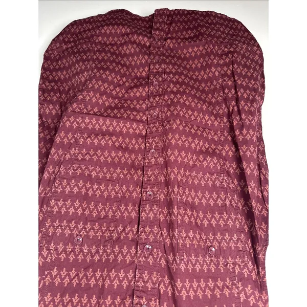 Duluth Large Womens Long Top or Mini Dress Organic‎ Cotton Burgundy Sleeveless - Image 3