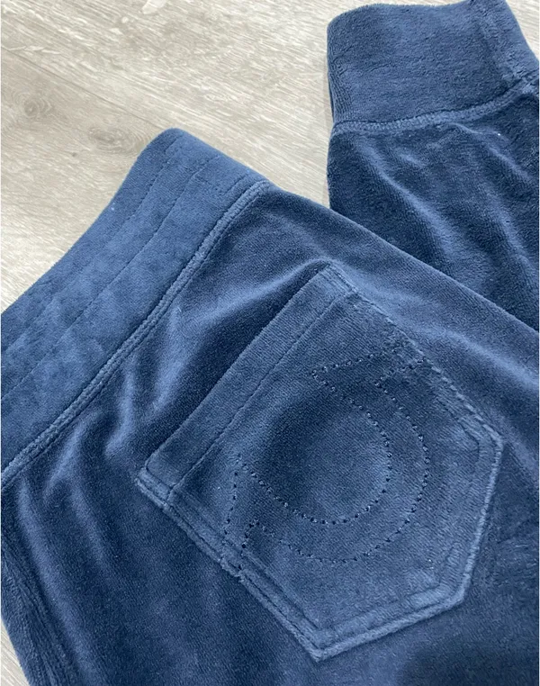 True Religion Navy Velour Tracksuit - Image 7