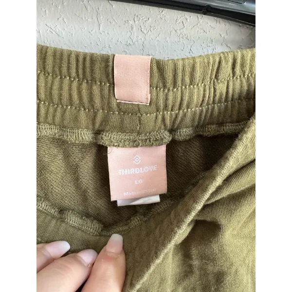 ThirdLove Green Casual Pull On Sweat Shorts Womens L Athletic Athleisure - Image 4