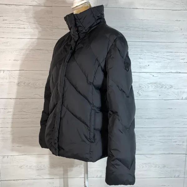 Womens down feather black puffer jacket XL juniors or M reg. - Image 2