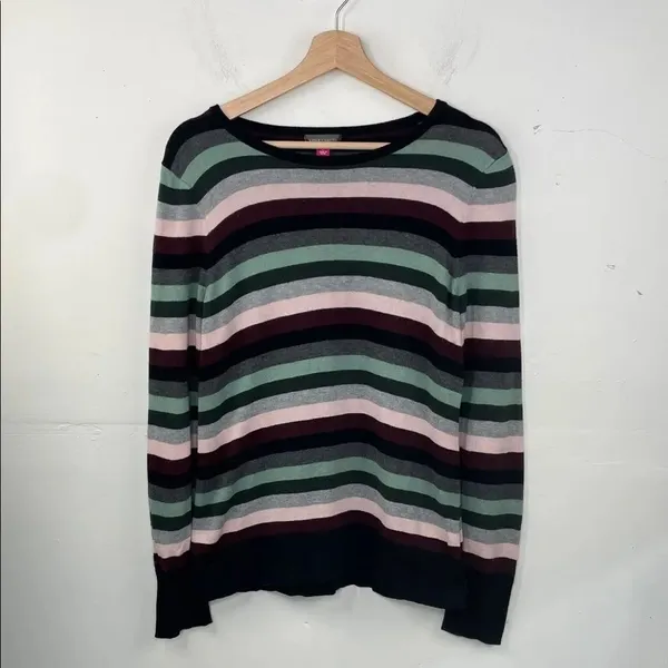 Vince Camuto Multicolor Striped Pullover Sweater size Large - Image 3