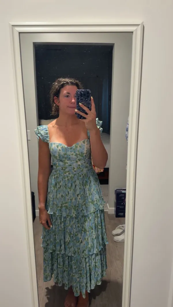 Rachel Parcell Dress Floral Midi Tiered - Image 3