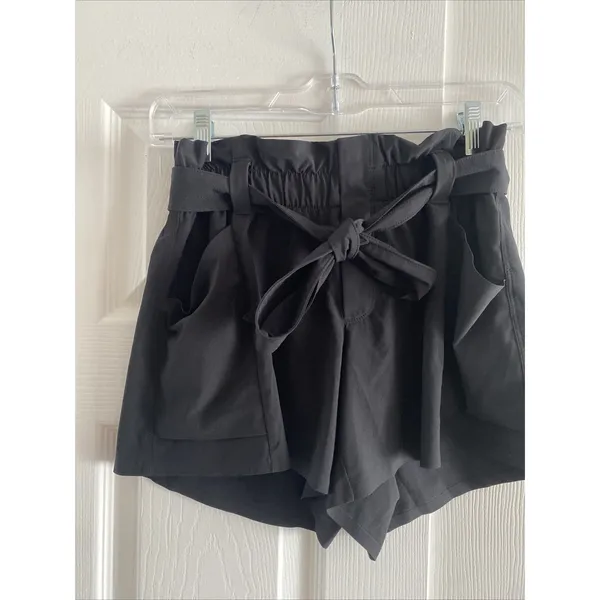 Athleta Skyline Paperbag Shorts Womens Size 0 Black‎ Hiking Travel Lightweight - Image 2