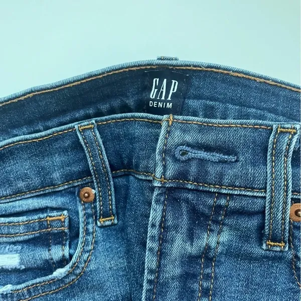 Gap • Medium Blue True Skinny Destructed Jeans - Image 4
