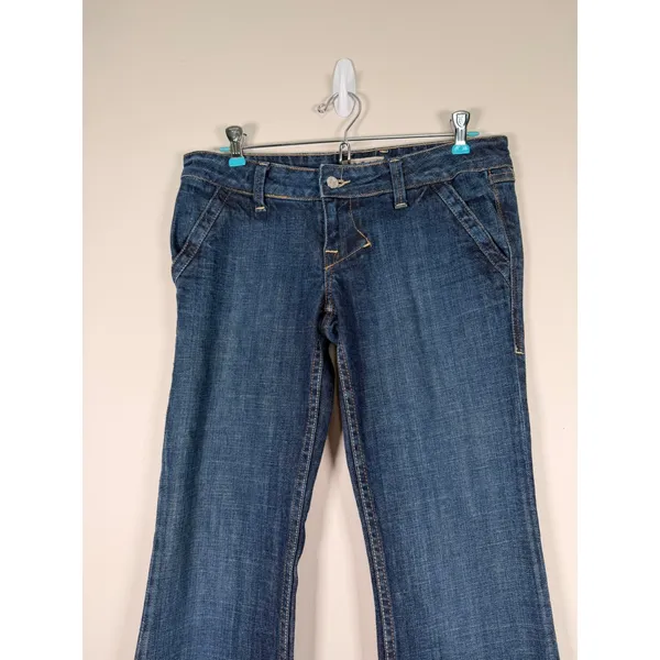 William‎ Rast Madison Vintage Trouser Jeans Dark Wash Flare Low Rise Size 27 USA - Image 3