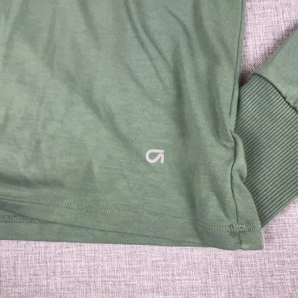 GapFit T-Shirt Womens Large Green Long Sleeve Cropped GDry Athletic Top Tagless - Image 5
