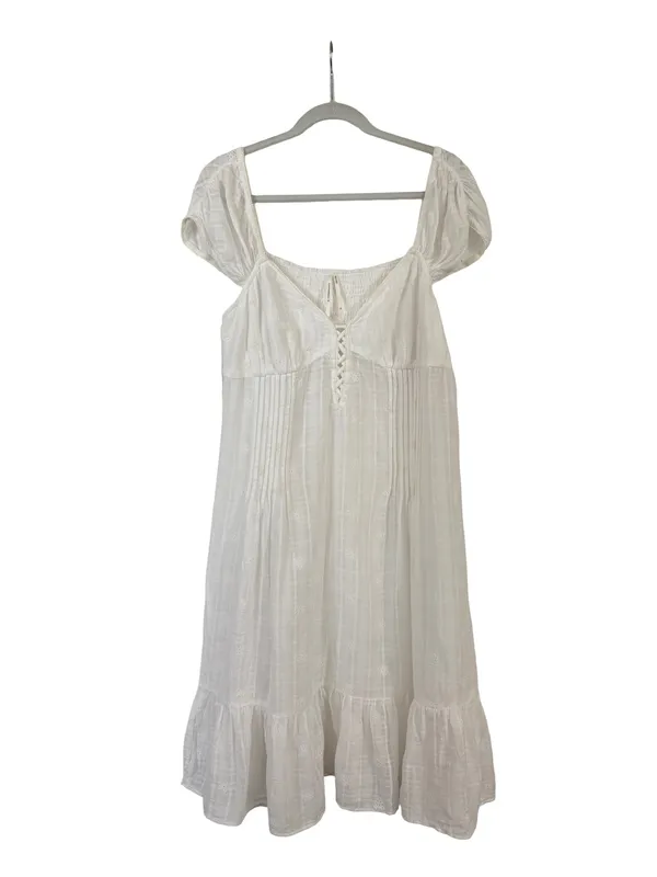 Anthropologie Cap-Sleeve Lace-Up Babydoll Dress Size XL - Image 3