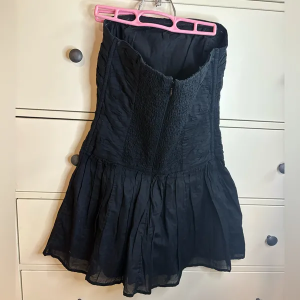 Abercrombie drop waist strapless mini dress Black Size Small - Image 3