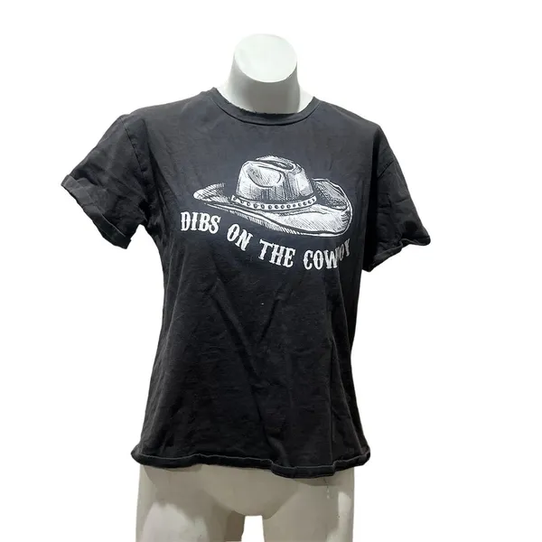 Miss Me Women's Gray "Dibs On The Cowboy" T-Shirt Size M - Image 3