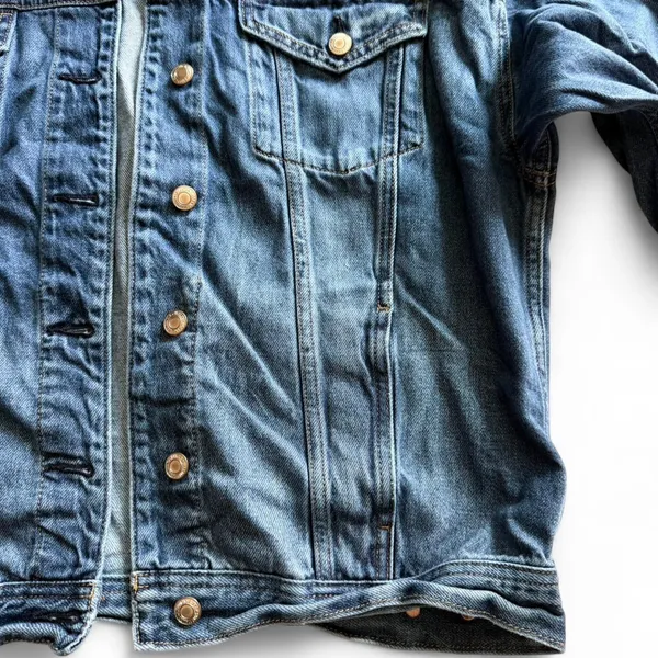 American Eagle Blue Denim Trucker Jacket Women’s Large - Image 3