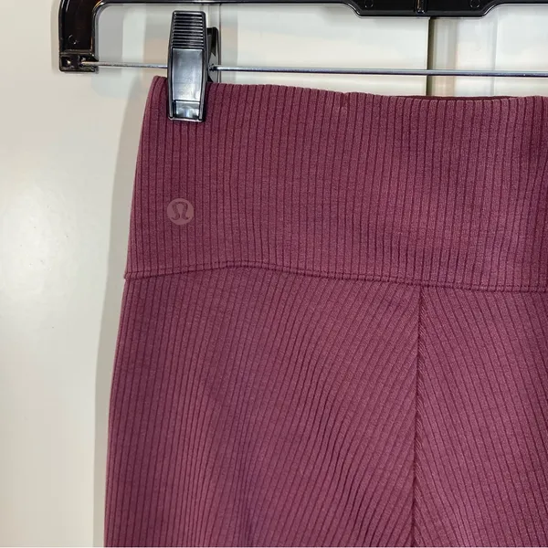 Lululemon Ribbed Softstreme Flared Pant Regular Garnet‎ red size 2 - Image 4