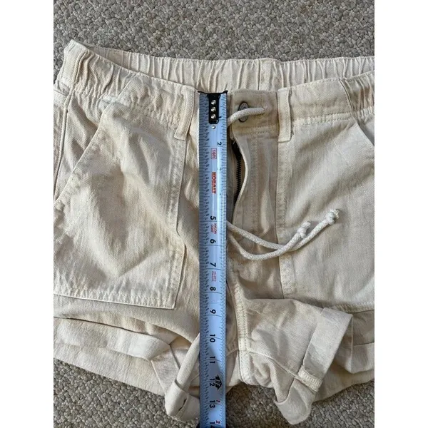 NWT American Eagle Women’s Size 10 Cream High Rise Drawstring Utility Shorts - Image 7