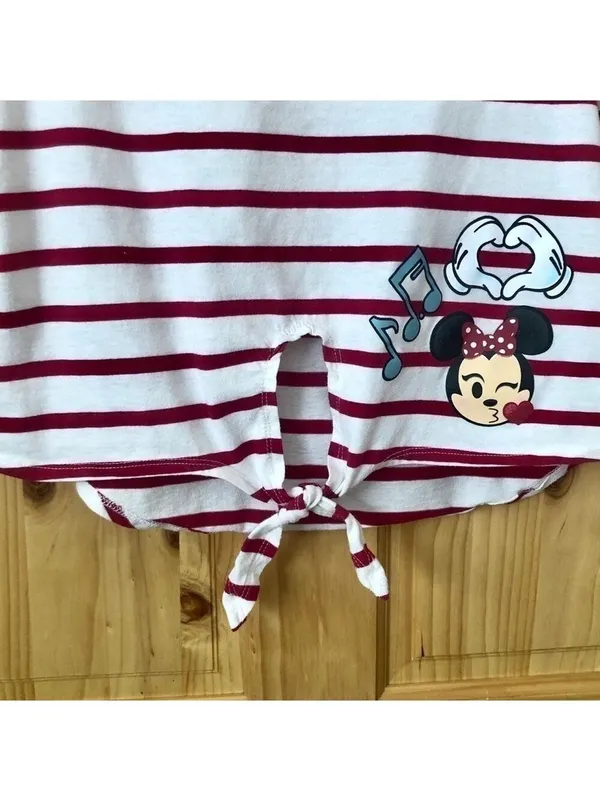 Vintage Disney Destinations scoop neck tie front crop tee M - Image 5