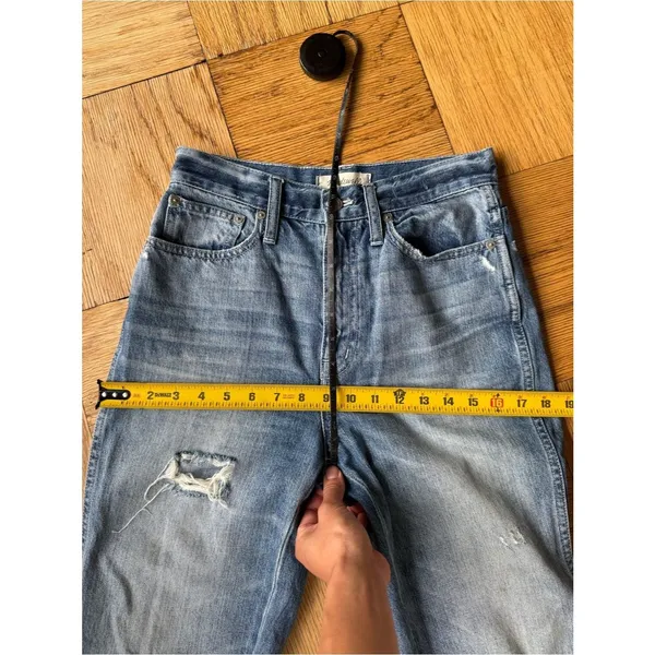 Madewell Tall Rigid Demi-Boot Crop Jeans, 29" Inseam, Size 25, EUC, Medium Wash - Image 8