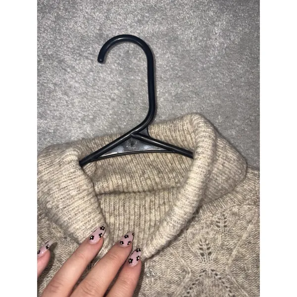 broadway 33 pearl embellished sweater wool blend Medium Turtle Neck - Image 12