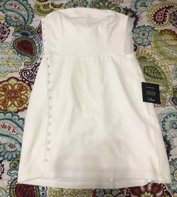 Lulus NWT Loving the Feeling White Strapless Bodycon Mini Dress - Image 5