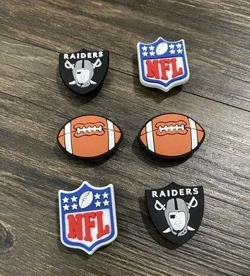 Las Vegas Raiders Football Team Sports Charm For Crocs Shoe Charms - 6 Pieces - Image 2