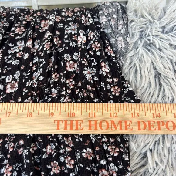 Hudson Gray Black Floral Dress Size Medium‎ Tiered Flowy Prairie - Image 3
