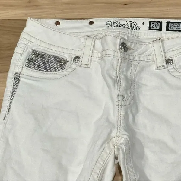 Miss Me Signature Ankle Skinny White Jeans Women’s 29 - Image 6