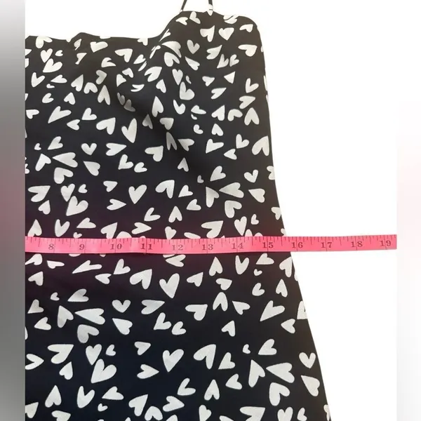 Abercrombie & Fitch Julia Heart Print Valentines Slip Mini Dress Small Black - Image 8