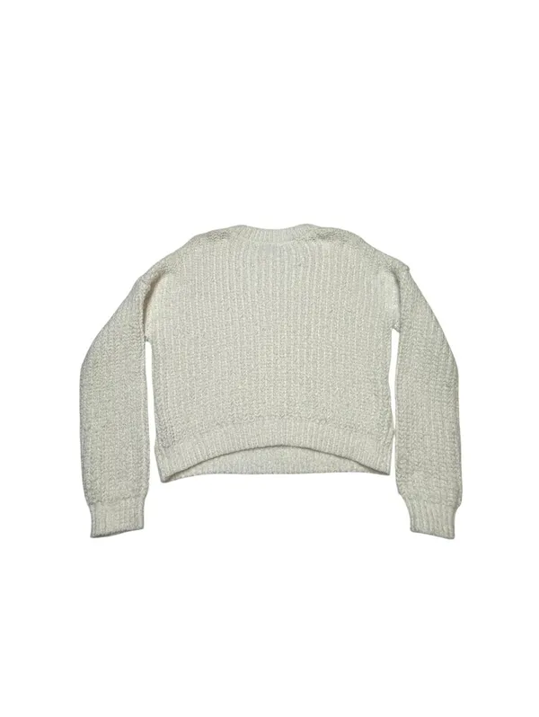 Madden Girl Ivory Chunky Knit Cropped Sweater Women SizeL Cozy Textured Pullover - Image 2