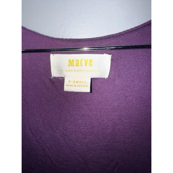 Maeve Anthropologie Empire Waist‎ Beloved Purple Floral Dress Midi Size XS Z - Image 4