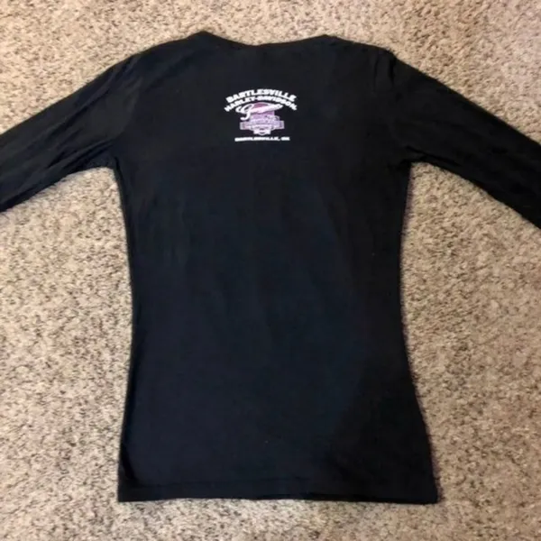 2015? Harley Davidson V-Neck T-Shirt Womens S Used - Image 5