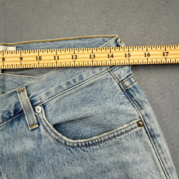 AGOLDE Criss Cross Upsize Jeans Light Wash Blue High Rise Straight Leg Size 28‎ - Image 4