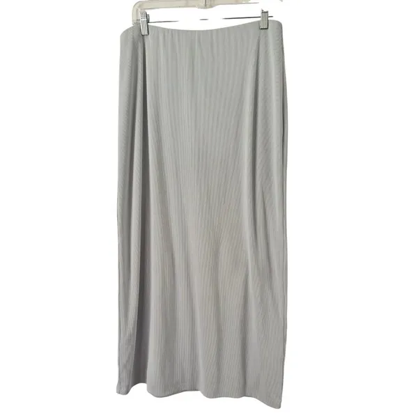 Abercrombie & Fitch Baby Blue Ribbed Pull On Maxi Skirt Size Large Stretchy - Image 3