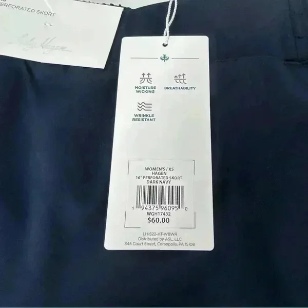 Lady Hagen Perforated Golf Skort Navy XS | 16” Athletic Tennis Running NWT - Image 2