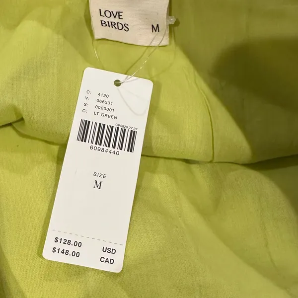 Anthro Love Birds Green Yellow Pleated Skirt M - Image 7