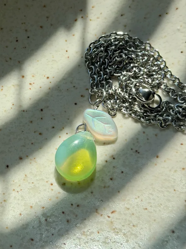 Handmade Czech glass beads boho fairy cute necklace🍐 - Image 4