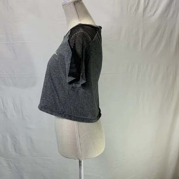 PINK Victoria’s Secret Gray Mesh Crop Top Size Medium - Image 4