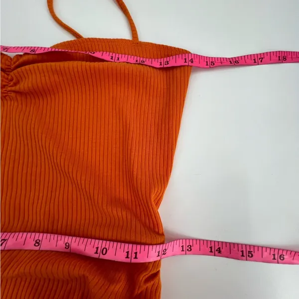 Reformation Formosa Ribbed Midi Dress Ochre Sz‎ Small - Image 7