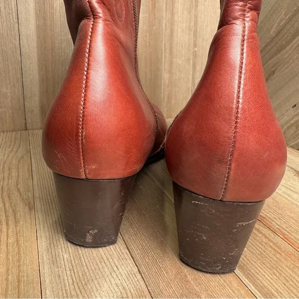 Pikolinos Brown Leather Women’s Ankle Boots w/ Moccasin‎ Stitching size 9.5 (40) - Image 6