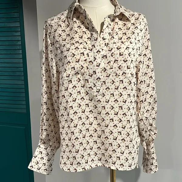 Reiss NWOT Pia Printed Geometric half button up - 2 ($228) - Image 12