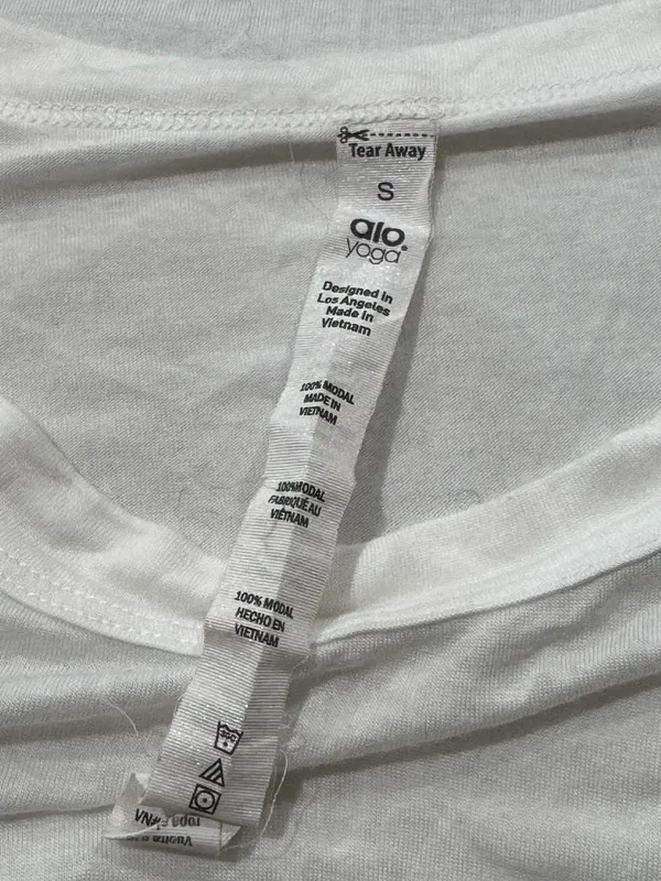 Alo Yoga Dreamer Short Sleeve Top White Women’s Small - Image 3