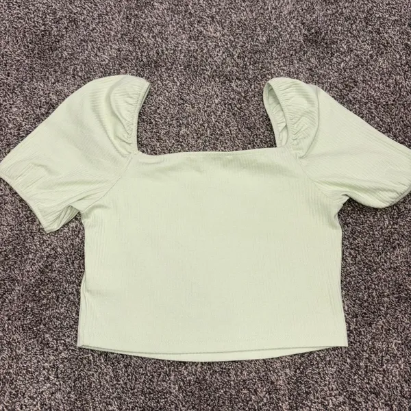 Double Zero green ribbed crop top in a M - Image 3