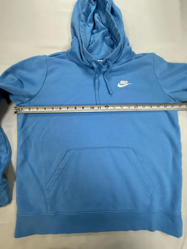 Nike Light Blue Pullover Hoodie with White Swoosh - Image 5
