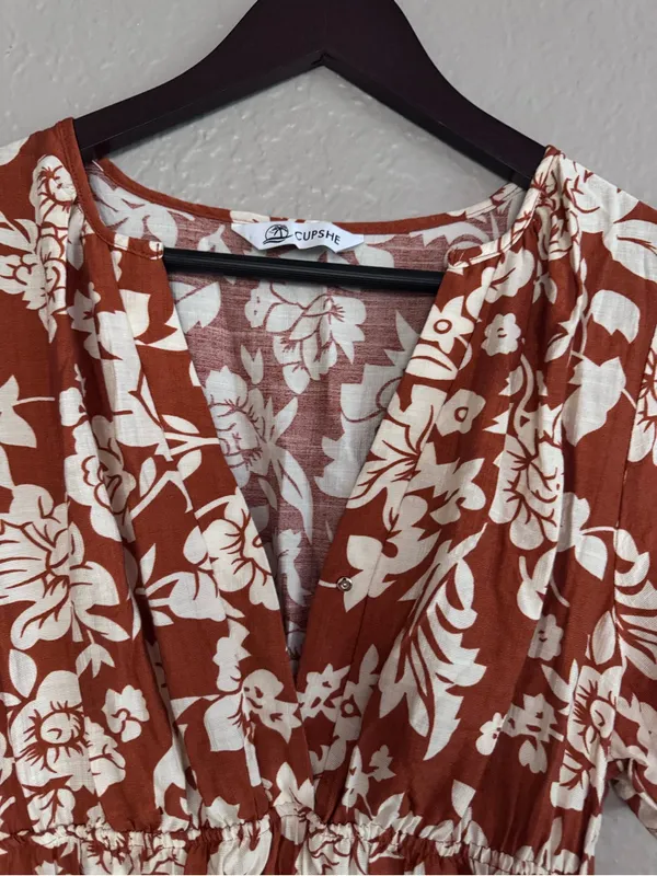 Cupshe • Mini Dress • Always & Forever • Floral Print • Orange • Small - Image 12