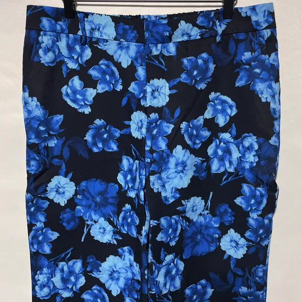 Area stars New Floral Print Work Pants Trousers Hannah Black Blue Size XL - Image 4
