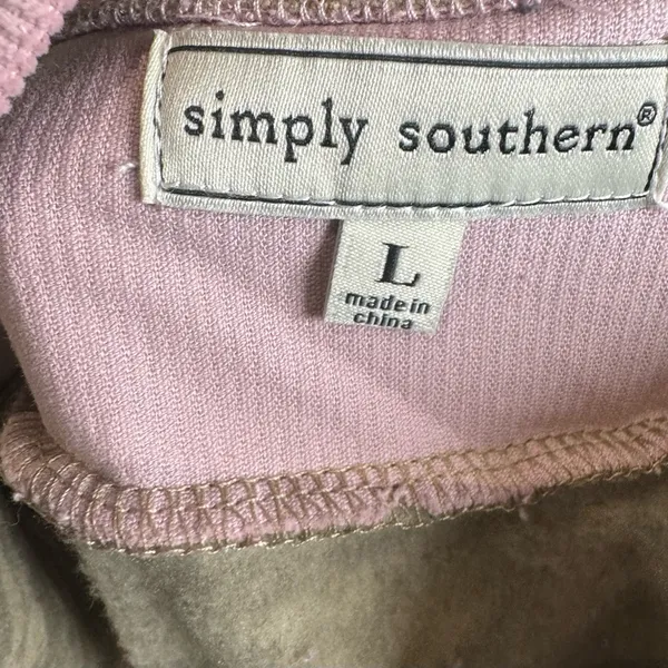 Simply Southern khaki and pink courdoroy and fleece pullover size large NWT - Image 7